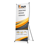 Exchange Banners X-Frame display stand with printed banner for events, promotions, retail advertising and exhibitions