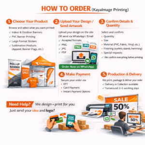 Need help? We design + print for you. Just send your idea!